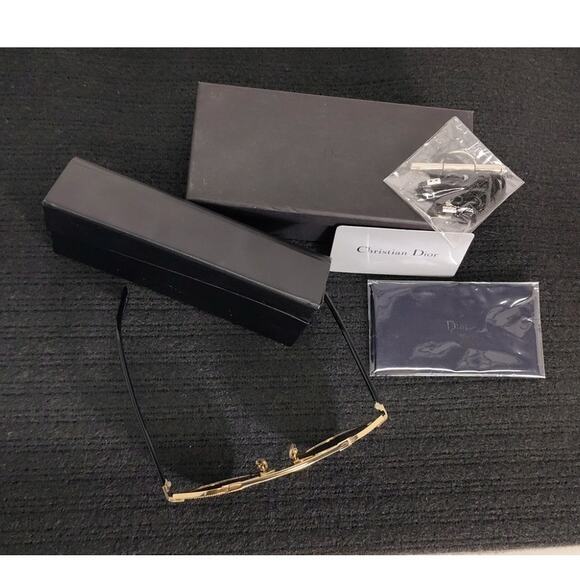 Christian Dior So Real Studded Designer Sunglasses Gold Black Italian Aviators - Picture 12 of 16